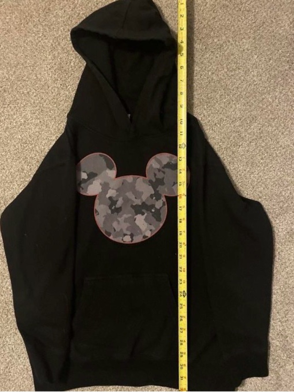 Zunie Black Hoodie with Gray Camo Mickey Graphic